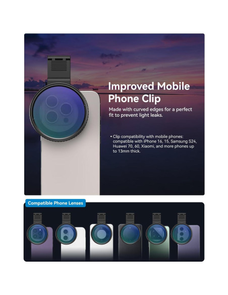 Filtro ND Variable 67mm MIAO LAB para iPhone y DSLR Filtro ND Variable 67mm MIAO LAB para iPhone y DSLR