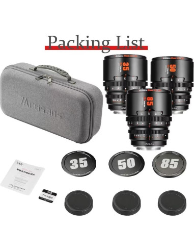 Kit de Lentes de Cine 7artisans T2.1 35mm 50mm 85mm M43