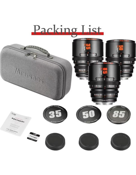 Kit de Lentes de Cine 7artisans T2.1 35mm 50mm 85mm M43 Kit de Lentes de Cine 7artisans T2.1 35mm 50mm 85mm M43