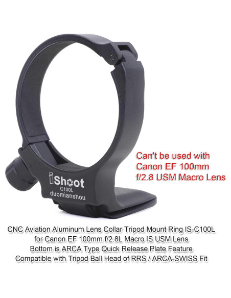 Anillo de Montaje para Trípode iShoot Compatible Canon EF 100mm Anillo de Montaje para Trípode iShoot Compatible Canon EF 100mm