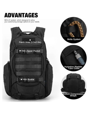 Mardingtop Mochila Táctica Molle 28L para Senderismo