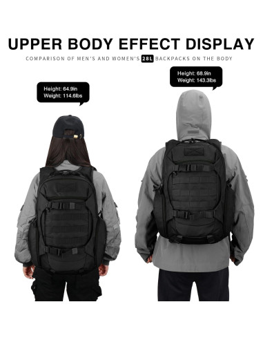 Mardingtop Mochila Táctica Molle 28L para Senderismo