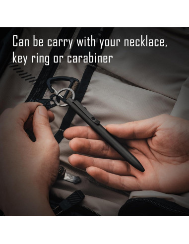 Bolígrafo EDC KeyUnity KP01BK de titanio negro compacto
