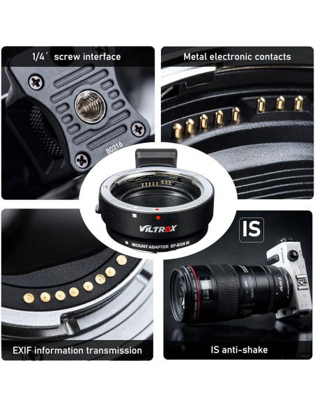 Adaptador de cámara VILTROX EF-EOS M con enfoque automático Adaptador de cámara VILTROX EF-EOS M con enfoque automático