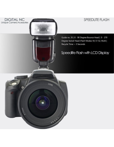 Flash Speedlite Digital Nc ALT-95CN-919A para Canon EOS Rebel T7