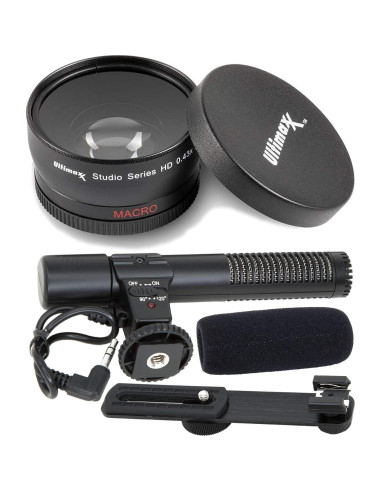 Kit de Accesorios Fotográficos Ultimaxx 58MM con Lente Gran Angular 0.43x