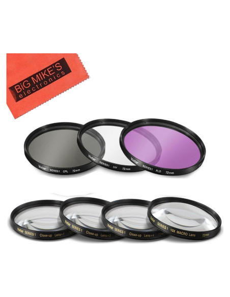 Juego de Filtros 72mm Big Mike's 7 Piezas UV CPL Macro Juego de Filtros 72mm Big Mike's 7 Piezas UV CPL Macro