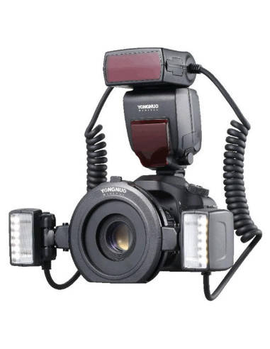 Flash Macro YONGNUO YN24EX TTL con 4 Anillos Adaptadores