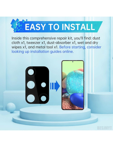 Reemplazo Lente Cámara Trasera Samsung Galaxy A71 + Kit Herramientas Reemplazo Lente Cámara Trasera Samsung Galaxy A71 + Kit Herramientas