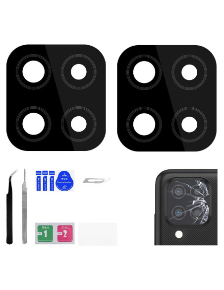 Reemplazo Lente de Cámara Trasera Samsung Galaxy A12 - 2 Piezas Reemplazo Lente de Cámara Trasera Samsung Galaxy A12 - 2 Piezas