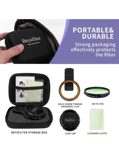 Filtro ND Variable 52mm Beysfilter para Smartphones y DSLR