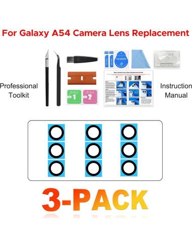Reemplazo Cristal Lente Cámara Samsung Galaxy A54 5G - 3 Piezas