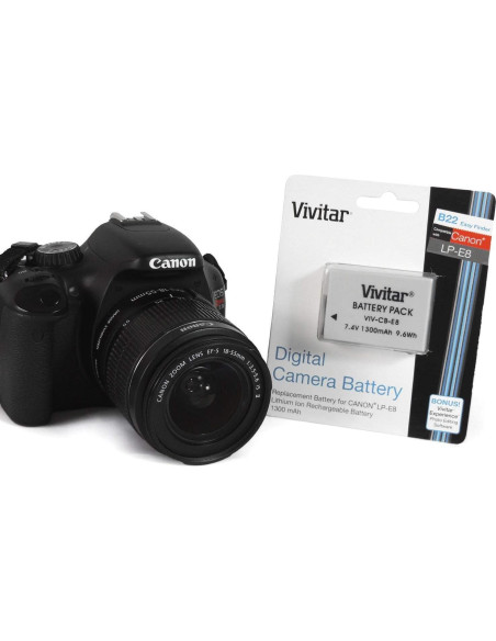 Kit de Batería y Cargador Vivitar LP-E8 para Canon DSLR Kit de Batería y Cargador Vivitar LP-E8 para Canon DSLR