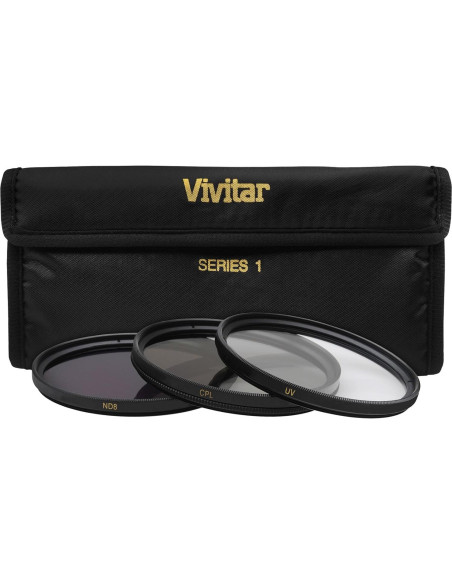 Kit de Filtros 49mm Vivitar UV CPL ND8 + Capucha y Paños Kit de Filtros 49mm Vivitar UV CPL ND8 + Capucha y Paños