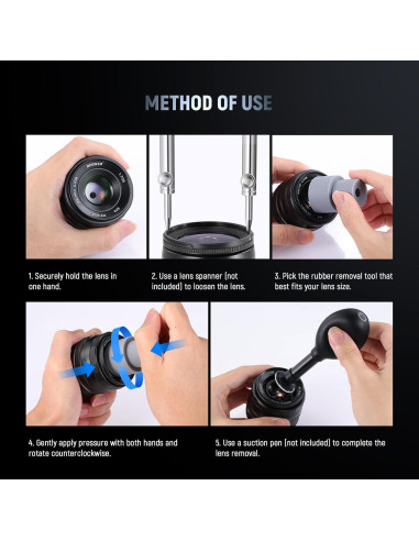 Kit de Reparación de Lentes NEEWER HW-37, 9 Piezas, Silicona