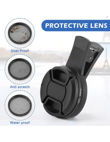 Filtro de lente CPL 52mm JIANWEI para cámara de teléfono - Negro