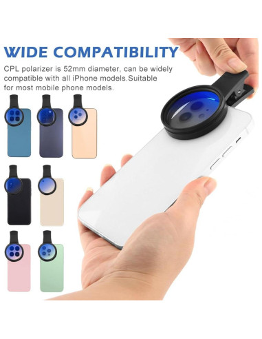 Filtro de lente CPL 52mm JIANWEI para cámara de teléfono - Negro