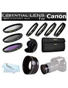 Kit de Accesorios para Cámara Digital Canon SX30IS - Lente Gran Angular HD, Filtros y Paño