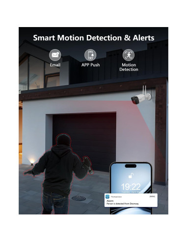 Cámara de Seguridad Inalámbrica OOSSXX 5MP con Audio Bidireccional