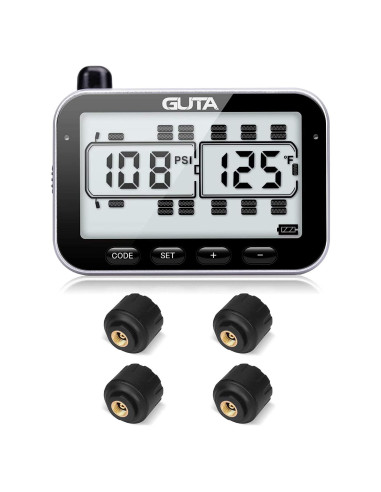 Sistema Monitoreo Neumáticos GUTA GT107-1, 4 Sensores, 7 Alarmas