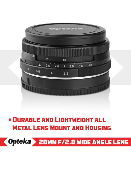 Lente Opteka 28mm f/2.8 Manual para Olympus M43 Lente Opteka 28mm f/2.8 Manual para Olympus M43