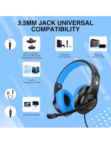 Auriculares Gaming BlueFire Over-Ear 3.5mm Azul