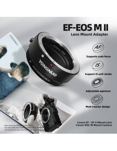 Anillo Adaptador YONGNUO EF-EOS M II para Lentes Canon EF/EF-S 2