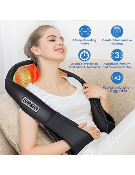 Masajeador Shiatsu AERLANG para Espalda y Cuello con Calor Masajeador Shiatsu AERLANG para Espalda y Cuello con Calor