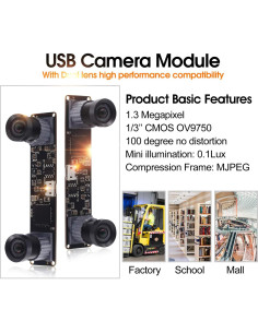 Cámara USB Estéreo 3D VR Hotpet 1.3MP 960P Doble Lente 2