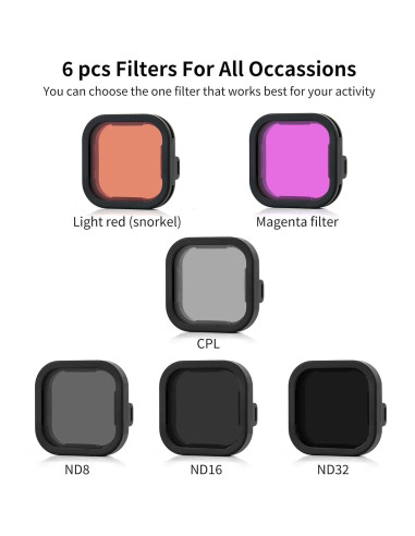 Juego de Filtros de Lente SOONSUN 6 Piezas para GoPro Hero 13