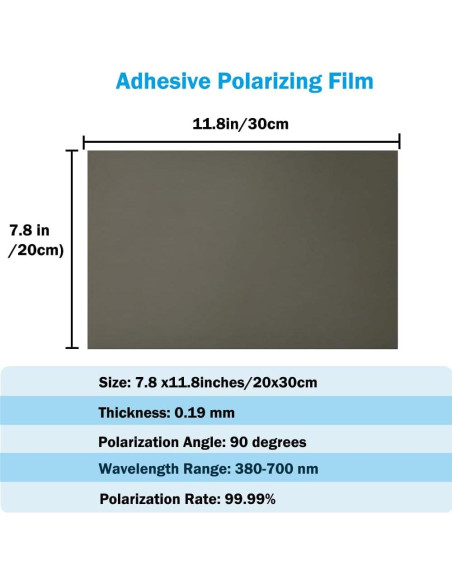 Hojas de Película Polarizada Adhesiva 20x30cm 2 PCS RENIAN Hojas de Película Polarizada Adhesiva 20x30cm 2 PCS RENIAN