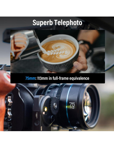 Lente Telefoto Cine SIRUI Night Walker 75mm T1.2 Montura E