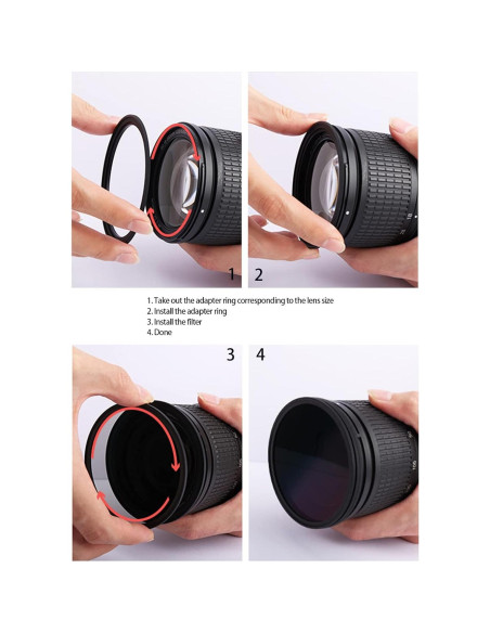 Anillo Adaptador de Filtro 62mm a 52mm BETUYESS Anillo Adaptador de Filtro 62mm a 52mm BETUYESS