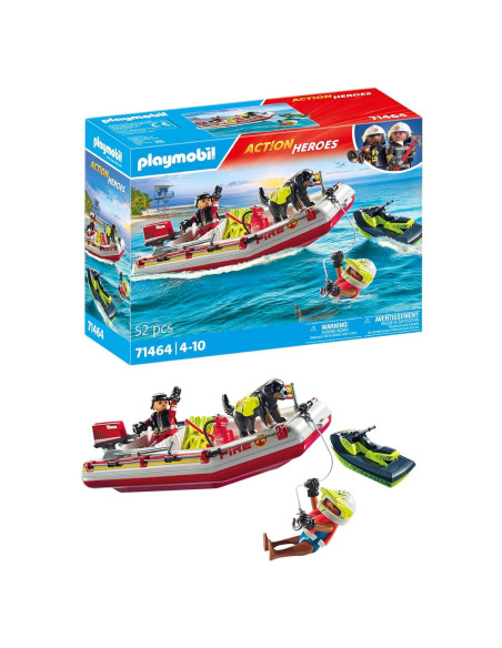Barco de Bomberos Playmobil 71464 con Scooter Acuático Barco de Bomberos Playmobil 71464 con Scooter Acuático