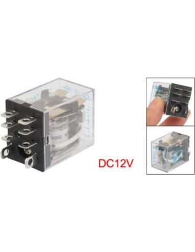 Relé Electromagnético Uxcell JQX-13F 12V 8 Pines DPDT