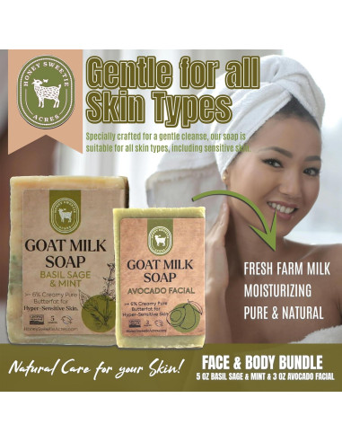 Jabón Facial y Corporal Honey Sweetie Acres - Aguacate y Leche de Cabra