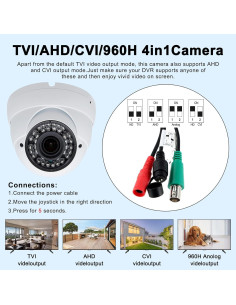 Cámara CCTV Analógica Anpviz 1080P HD Domo 4-en-1 2.8-12mm 2