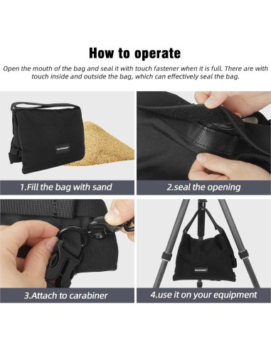 Bolsa de peso para fotografía XAMOREST 7kg portátil negra