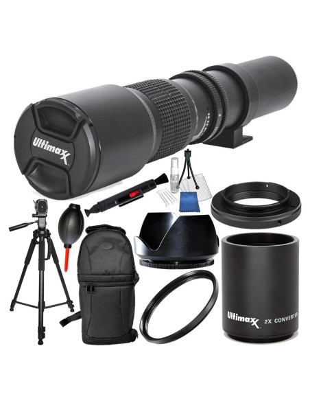 Lente Telefoto 500mm f/8.0 Ultimaxx para Canon + Accesorios Lente Telefoto 500mm f/8.0 Ultimaxx para Canon + Accesorios