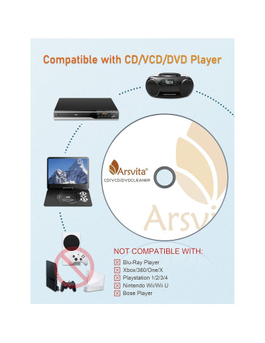 Limpiador de lente láser Arsvita para CD/DVD/VCD - ARCD-04