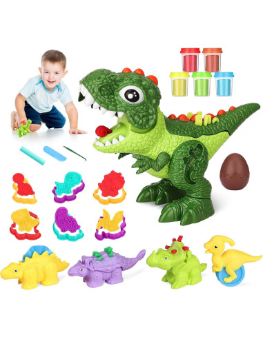Conjunto de Masa de Color Dinosaurio Cinne 20 Piezas 3-8 Años