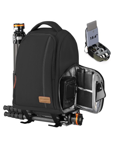 Mochila para cámara TARION Negra 17L con compartimento para laptop 15"
