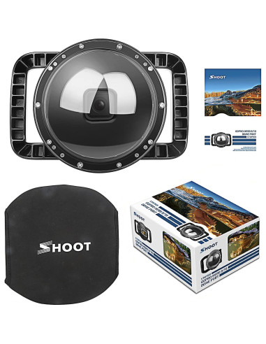 Puerto Dome SHOOT para GoPro Hero 13/12/11/10/9 - Impermeable hasta 30m