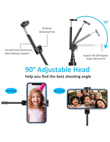 Palo de Selfie Bluetooth Vproof Aluminio 26" Compacto