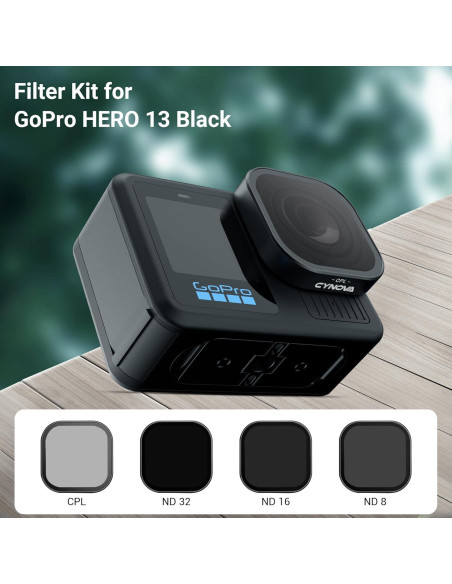 Juego de Filtros CYNOVA para GoPro Hero 13 Black - CPL, ND8, ND16, ND32 Juego de Filtros CYNOVA para GoPro Hero 13 Black - CPL, ND8, ND16, ND32