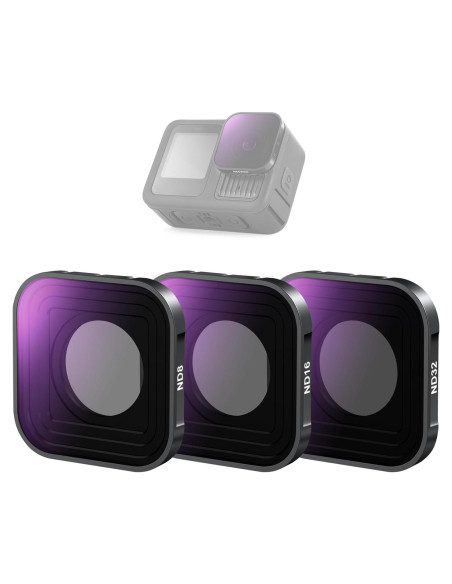 Juego de Filtros ND NEEWER para GoPro Hero 9-13, Vidrio HD Juego de Filtros ND NEEWER para GoPro Hero 9-13, Vidrio HD