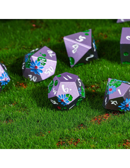 Juego de Dados Metálicos Lotus Flower CRITALLIC 7 Piezas Juego de Dados Metálicos Lotus Flower CRITALLIC 7 Piezas