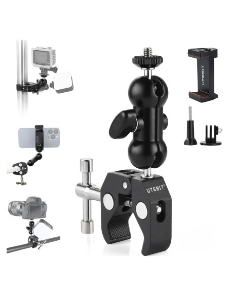 Soporte de Cámara Super Clamp UTEBIT con Cabezal 360 y Brazo Mágico Soporte de Cámara Super Clamp UTEBIT con Cabezal 360 y Brazo Mágico