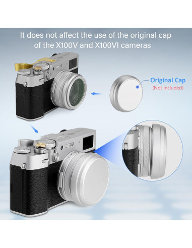Anillo Adaptador de Filtro 49mm Haoge para Fujifilm X100V/X100VI