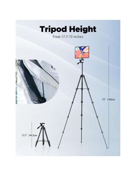 Trípode Ajustable Lusweimi 72" para iPad y Teléfono con Control Remoto Trípode Ajustable Lusweimi 72" para iPad y Teléfono con Control Remoto